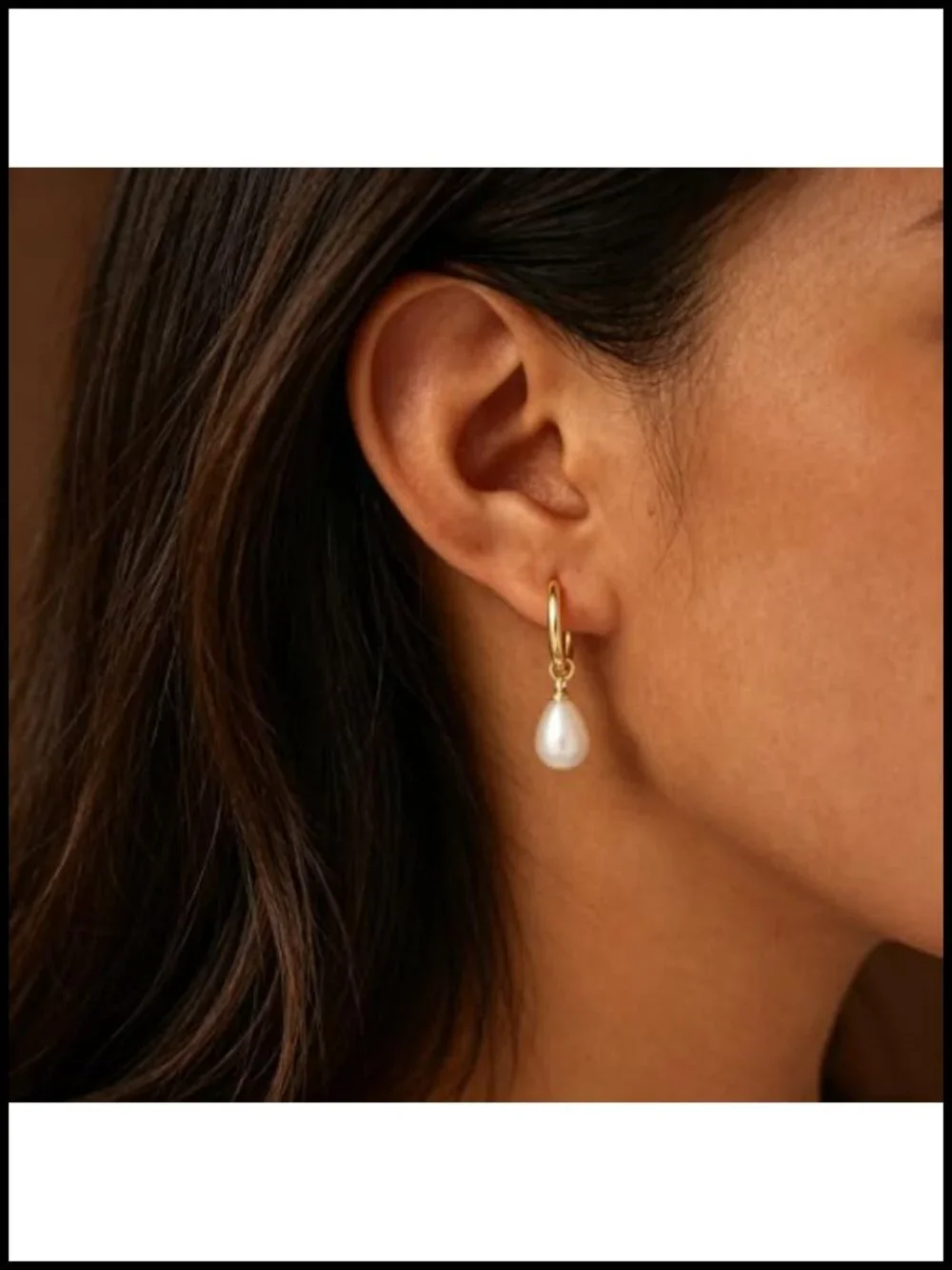14k Gold Plated Freshwater Pearl Dangle Earrings Hypoallergenic Leaf Drop